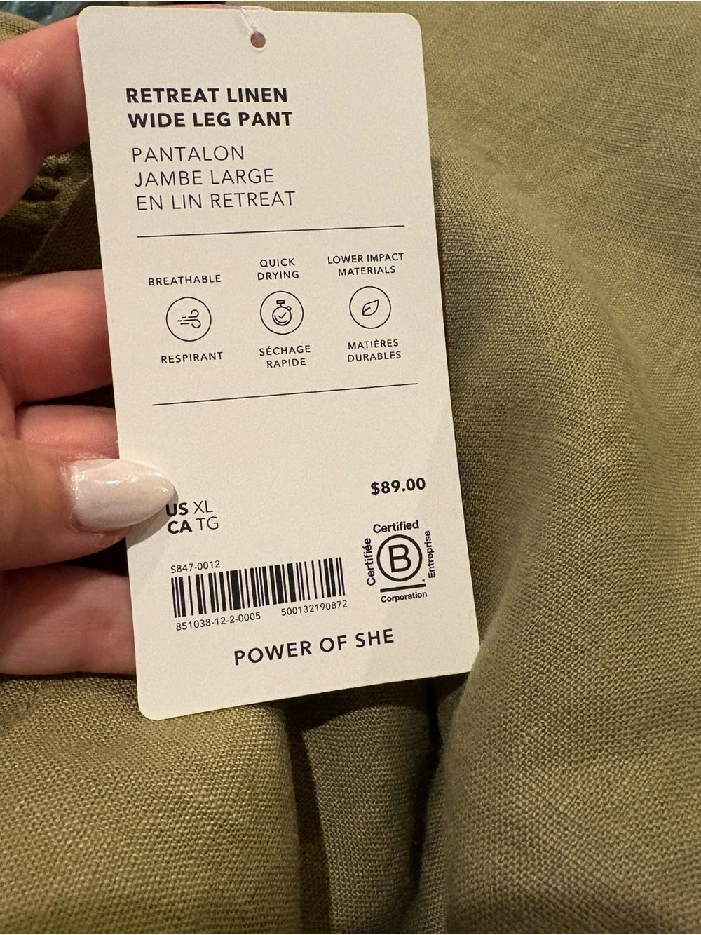 NWT Athleta Retreat Linen High Rise Wide Leg Pant - Picture 4 of 8